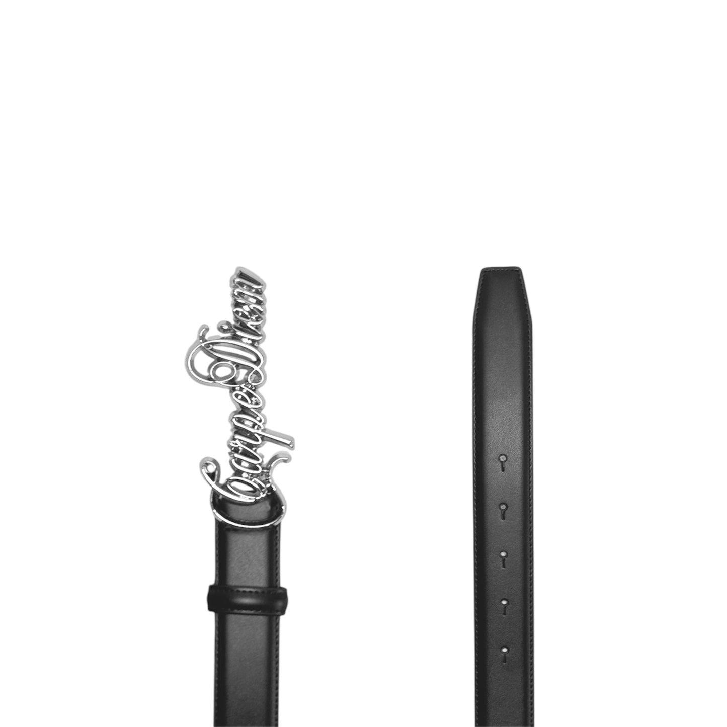 Carpe Diem Script Belt "Silver"