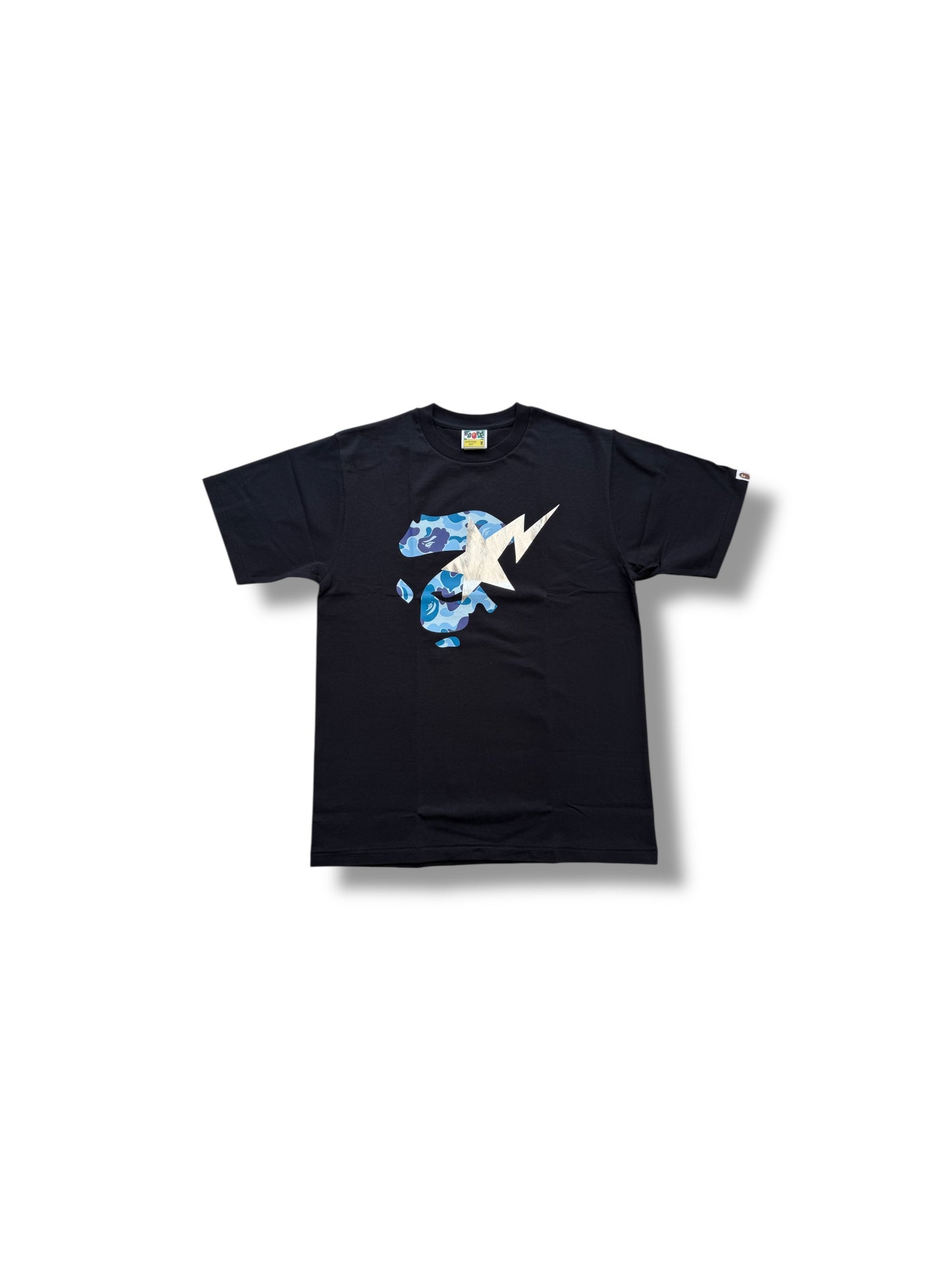 BAPE Black ABC Camo Ape Face STA Blue Tee