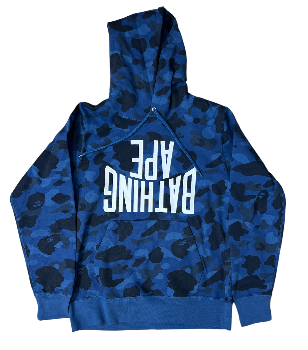 Bape blue hoodie on sale