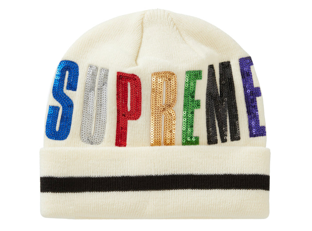 Supreme x New Era Sequin Beanie "Natural"