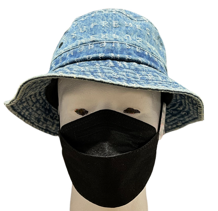 Supreme Jacquard Logos Denim Crusher Hat