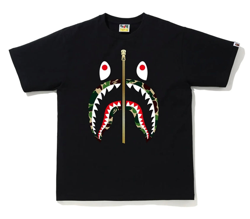 Bape Shark Zipper Tee "Black"