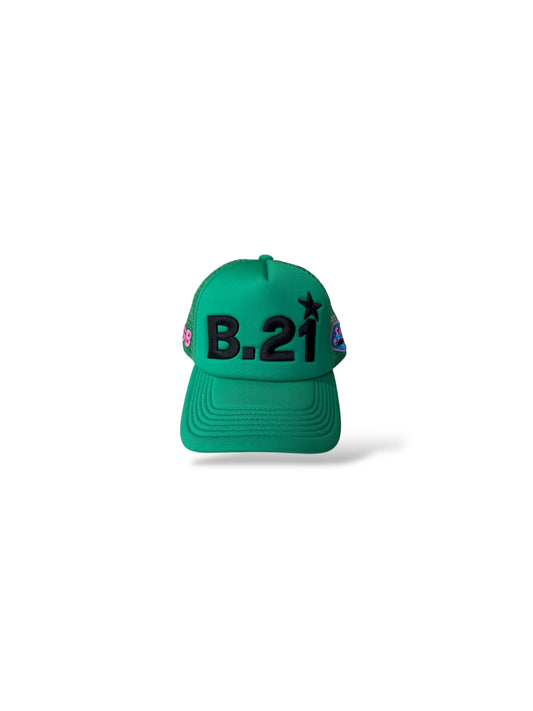 Gallery B.21 SS25 Stitched Trucker Hat "Green"