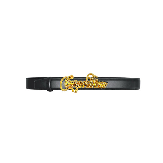 Carpe Diem Script Belt "Gold"