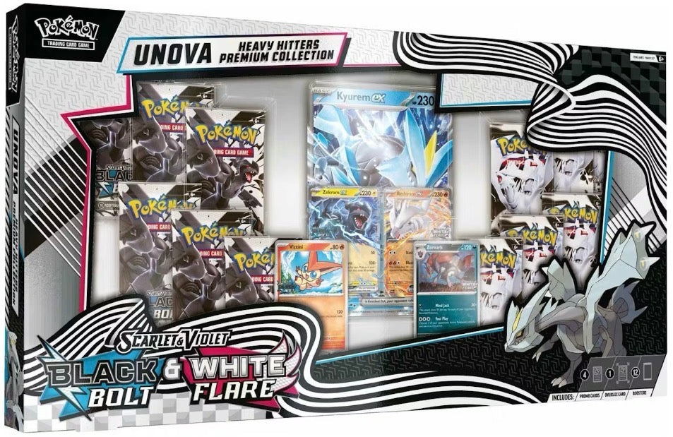 Pokemon Scarlet and Violet Black Bolt and White Flare Unova Heavy Hitters Premium Collection