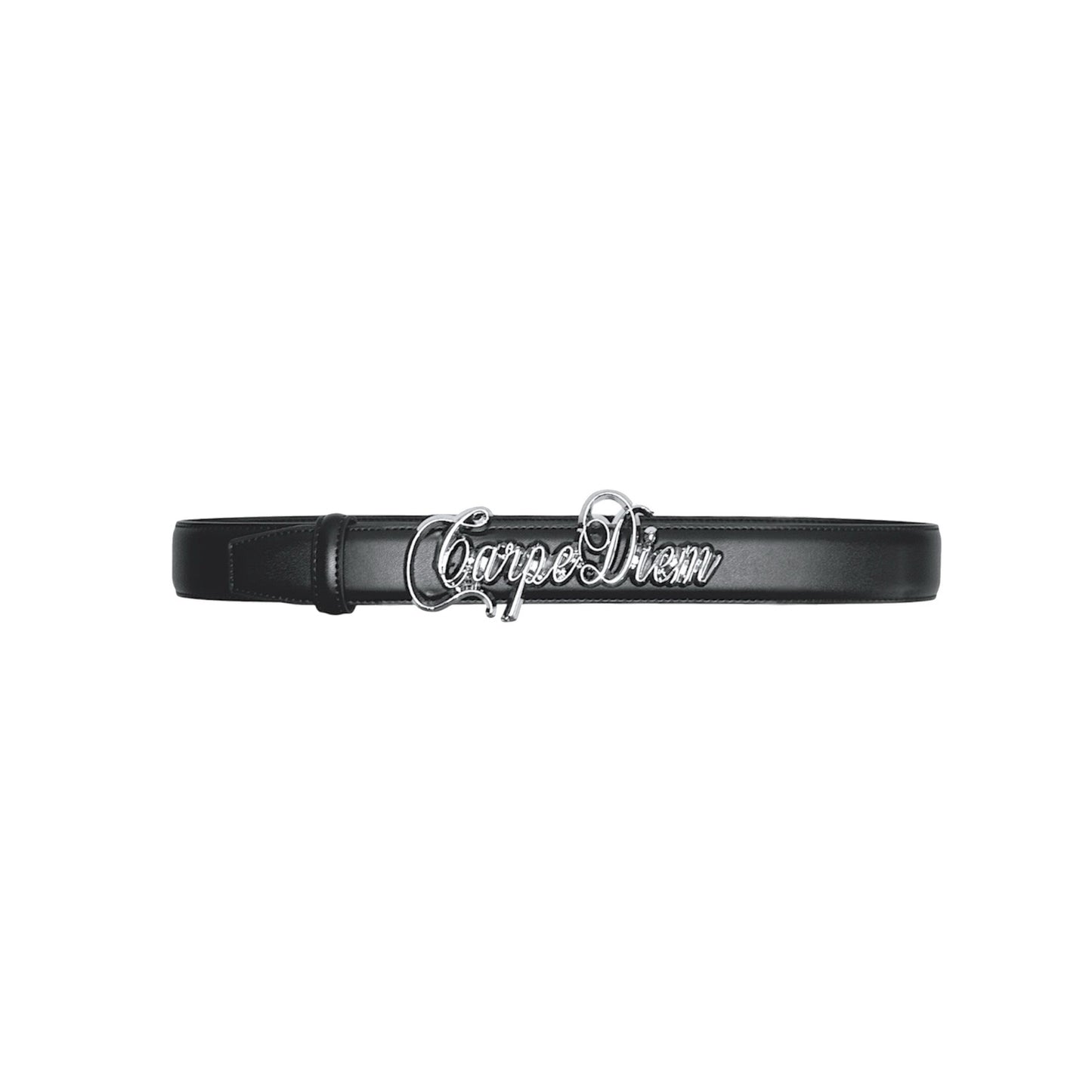 Carpe Diem Script Belt "Silver"