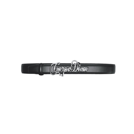 Carpe Diem Script Belt "Silver"