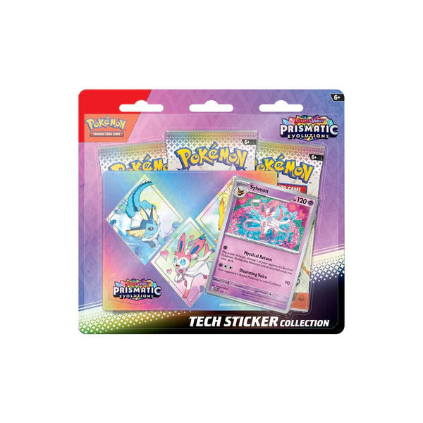Pokemon Prismatic Evolution Tech Sticker Collection 3 Pack Blister