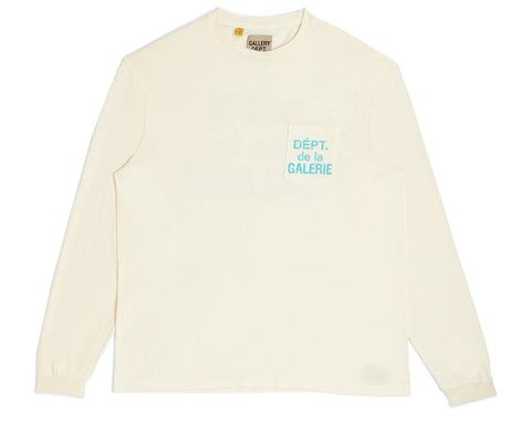 Gallery Department Dept De La Galerie Longsleeve Pocket Tee "Cream/Light Blue"