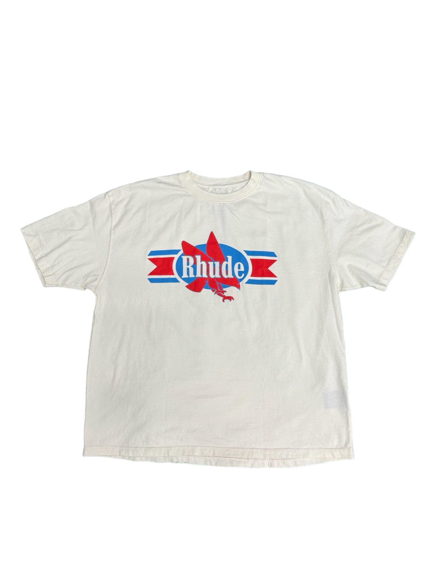 Rhude Chevron Eagle Tee "Cream"