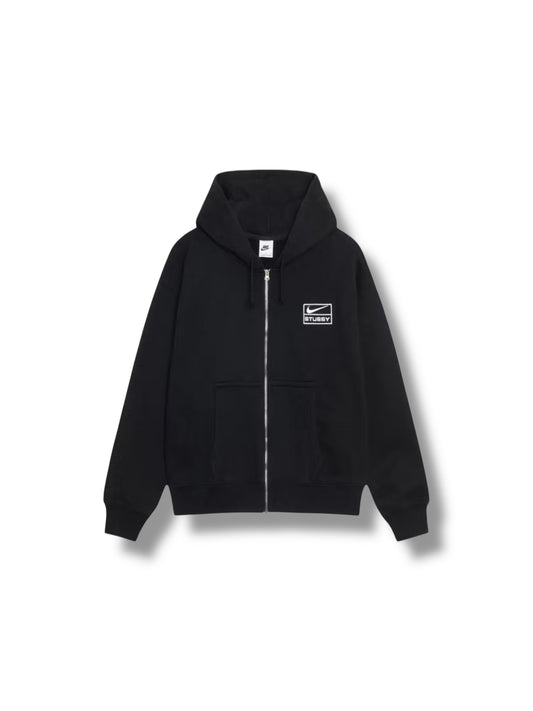 Stussy x Nike Fleece Zip Up Hoodie "Black" (FW25)