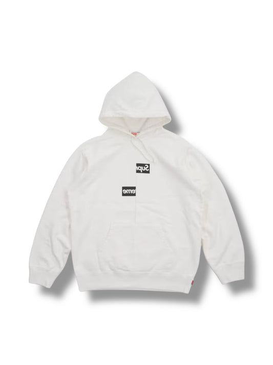 Supreme Comme des Garcons Split Box Logo Hoodie "White" (USED)