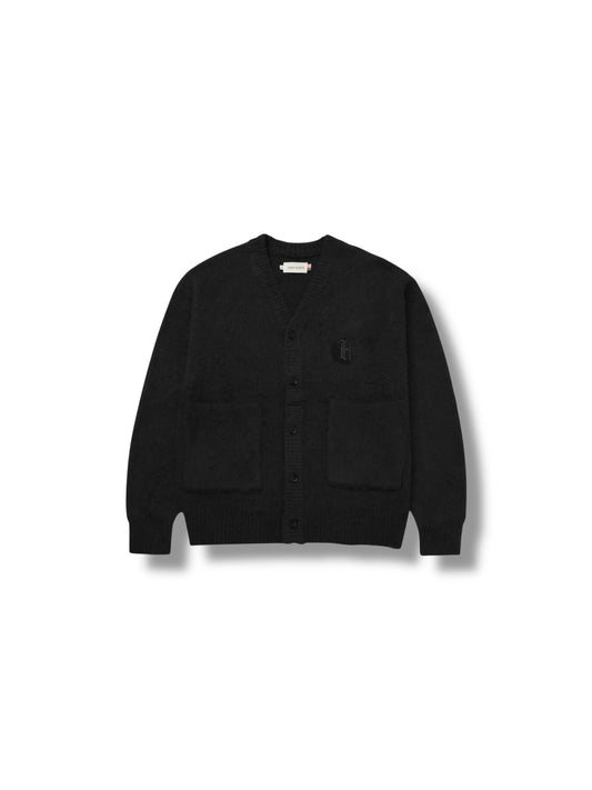 HTG Stamped Patch Cardigan "Black"