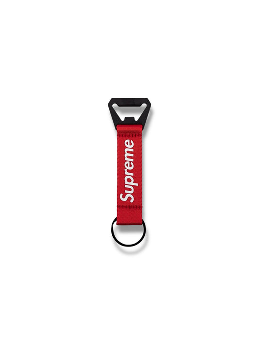 Supreme Bottle Opener Webbing Keychain "Red"