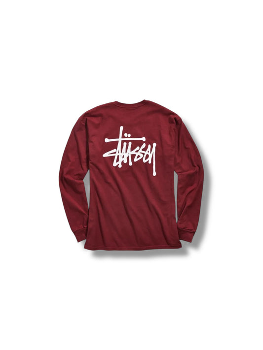 Stussy Basic LS Tee "Maroon"