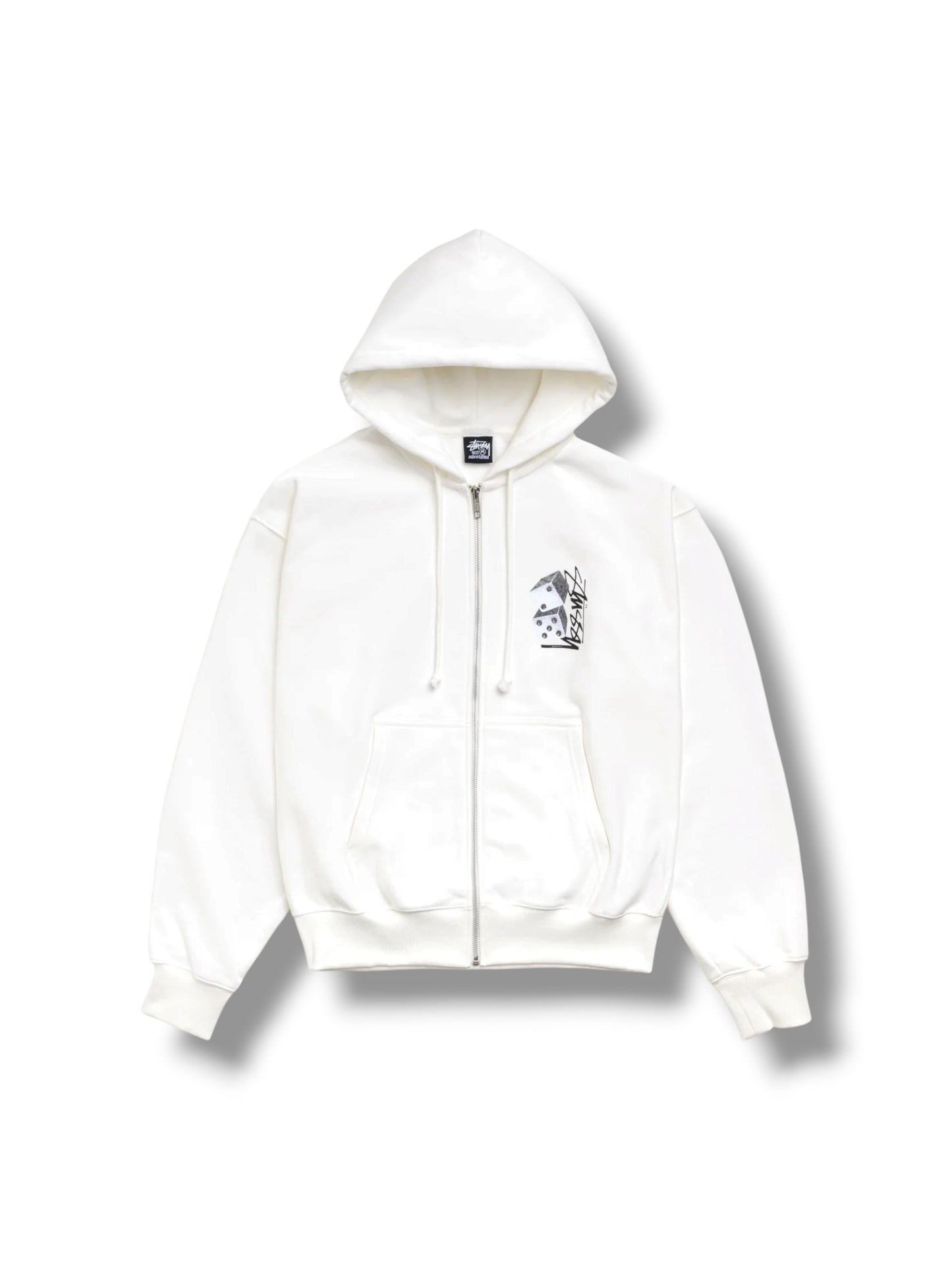 Stussy Zip Up Hoodie Tall Dice "Off-White"