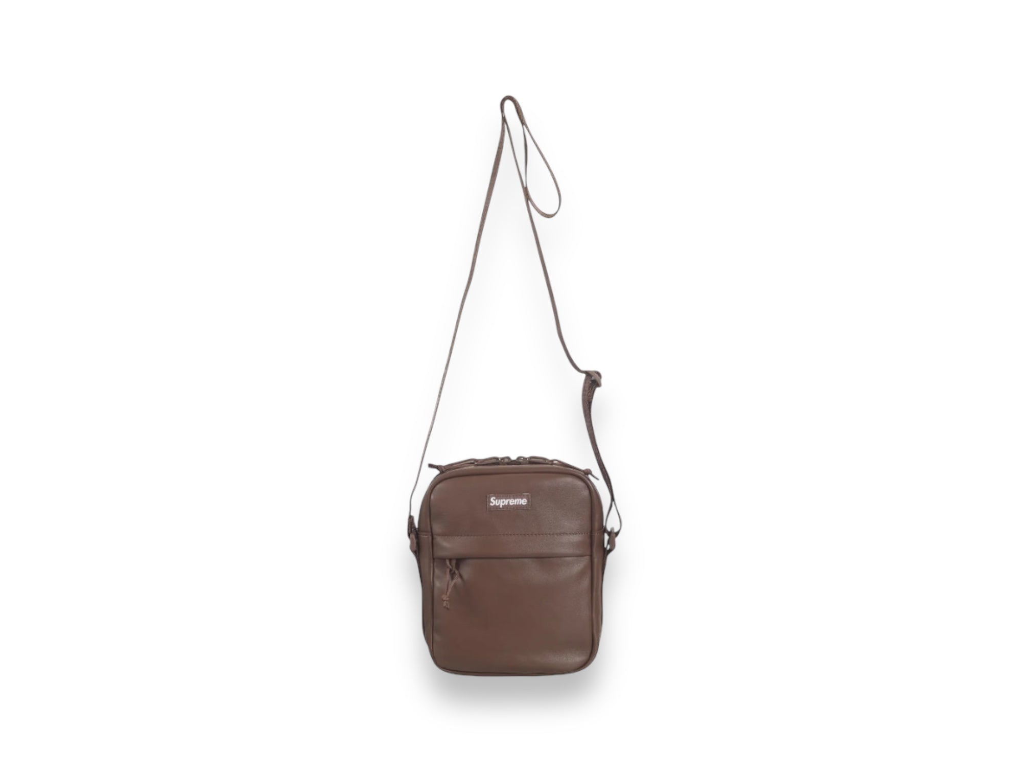 Supreme Leather Shoulder Bag "Brown"