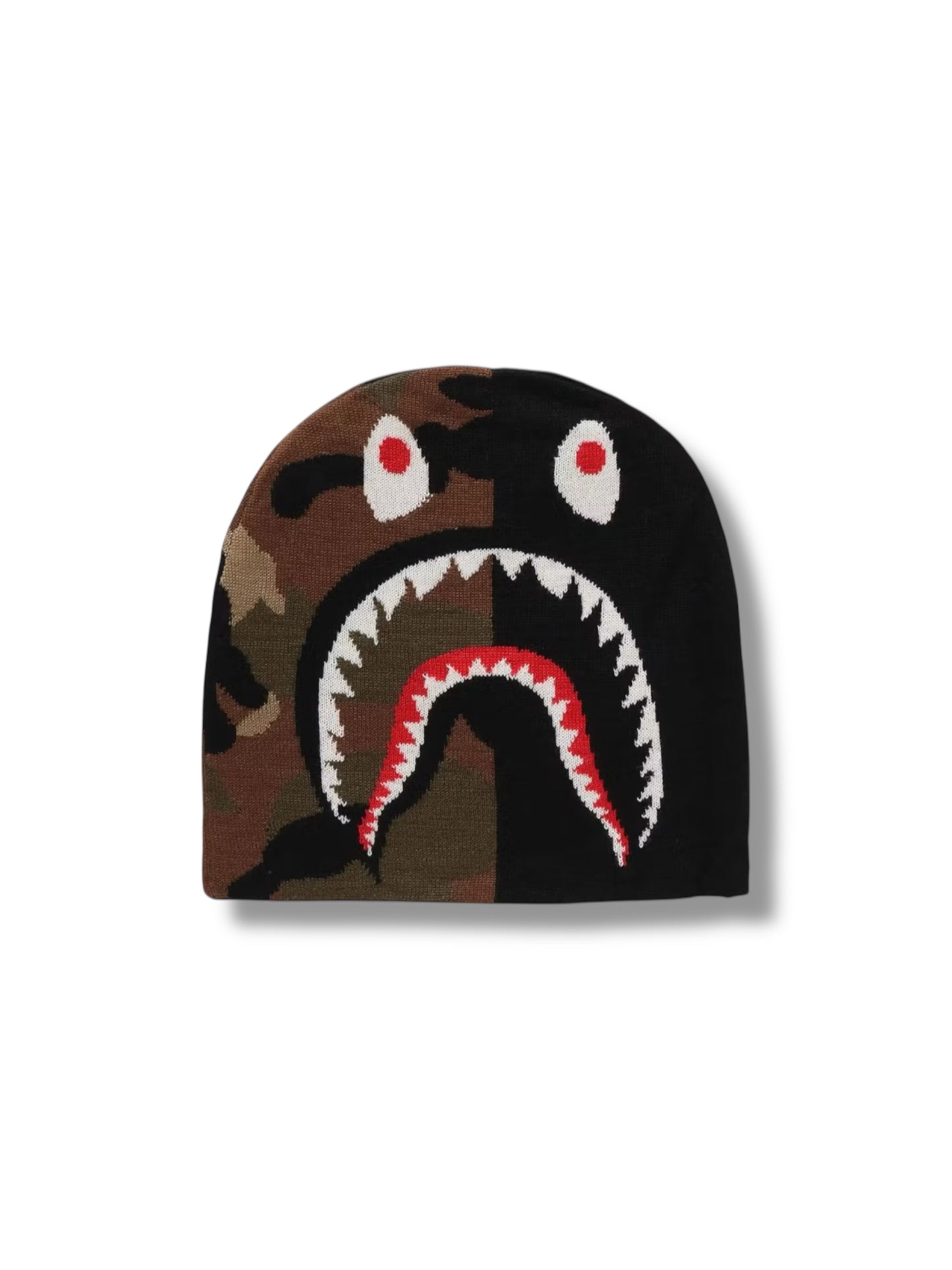 BAPE Black/Green 1st Shark Knit Beanie