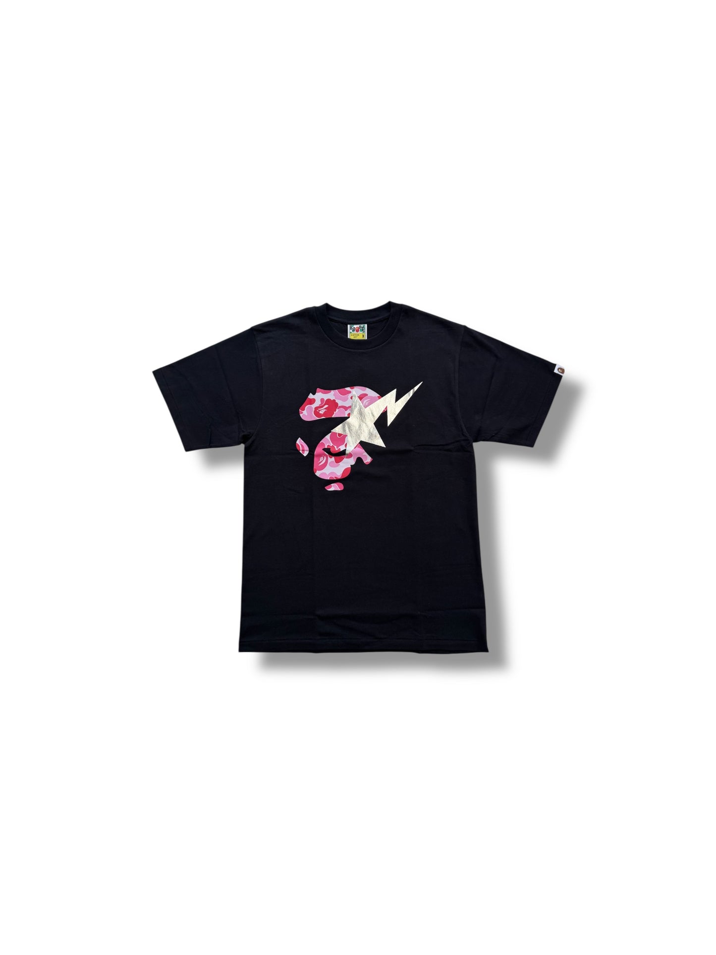 BAPE Black ABC Camo Ape Face STA Pink Tee