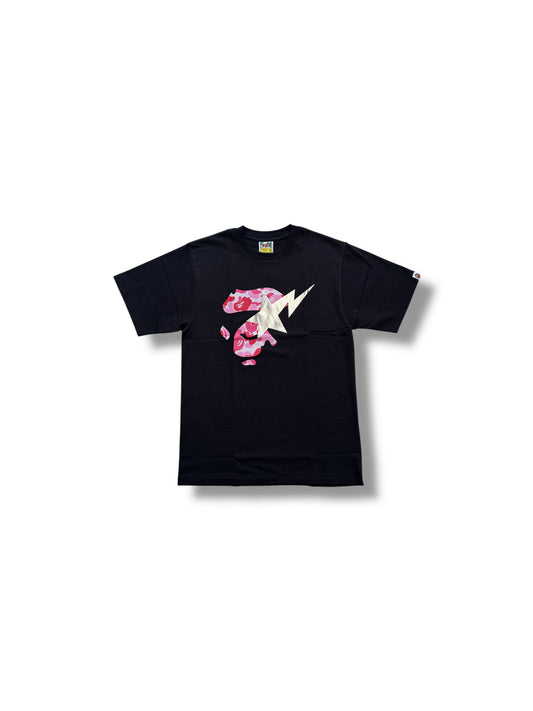 BAPE Black ABC Camo Ape Face STA Pink Tee