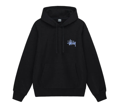 Stussy Checker Stock Logo Hoodie "Black"