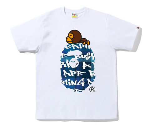 Bape Milo on Graffiti Big Head Tee "White"