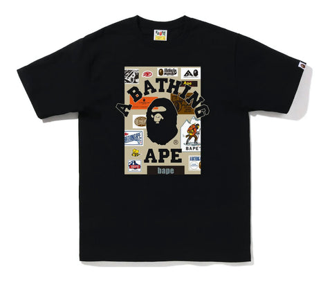 Bape College Multi Label Tee "Black"