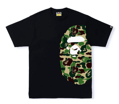 Bape Side Big Head Green Camo Tee "Black"