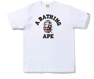 Bape College Graffiti Plaid Tee "White"