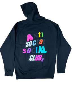 Anti Social Social Club Colored Fonts Hoodie "Black"