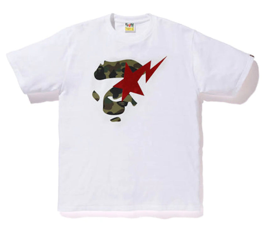 Bape 1st Camo Ape Face Sta Tee "White"