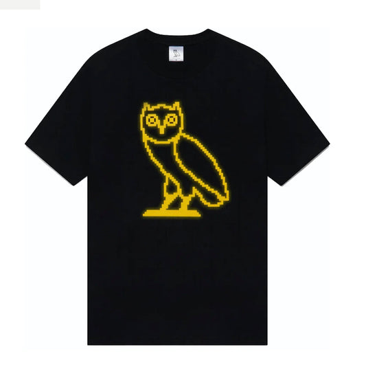 OVO Pixelated Owl Tee "Black"
