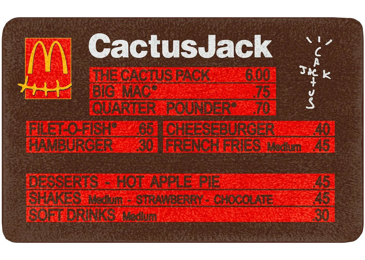 Cactus Jack x Mcdonalds Menu Rug