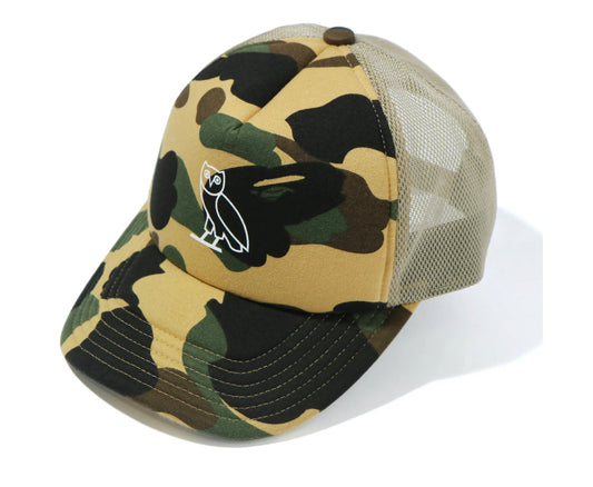 OVO x Bape Camo Trucker Hat
