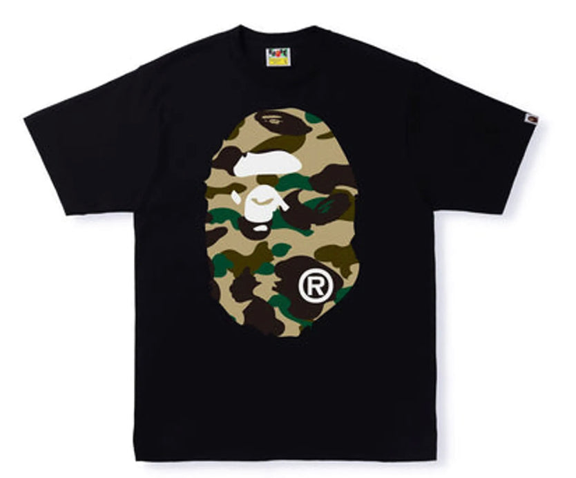 Bape 1st Camo Big Ape Head Tee "Black"