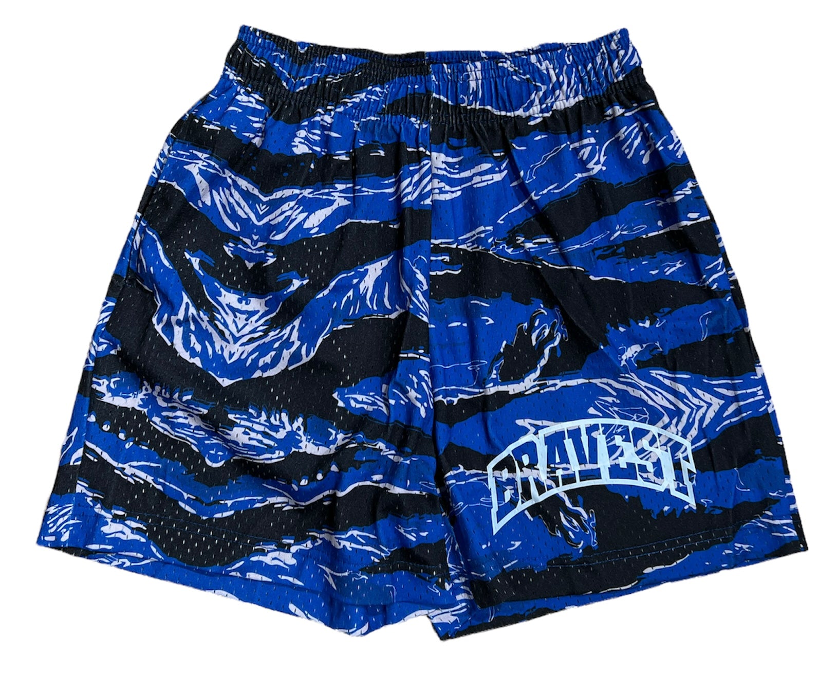 Bravest Studios Logo Tiger Camo Shorts Blue Men's - SS21 - US