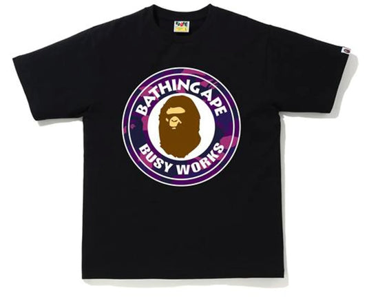 Bape Purple Camo Busy Works Tee "Black"