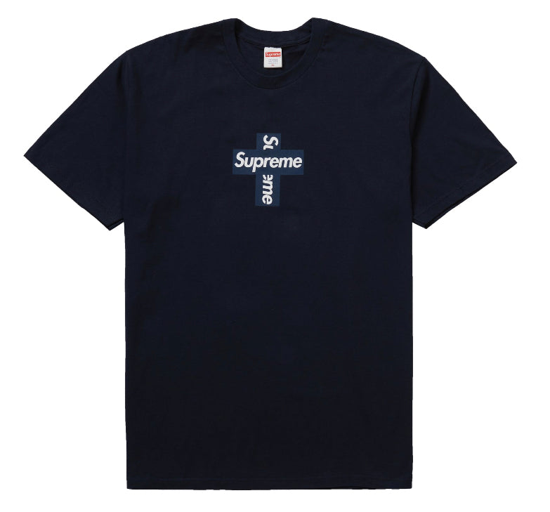 Supreme Cross Box Logo Tee "Navy"