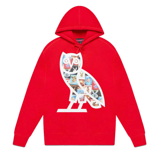 OVO X Playboy Magazine Hoodie "Red"
