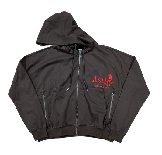 Astige Zip Up Hoodie "Brown"