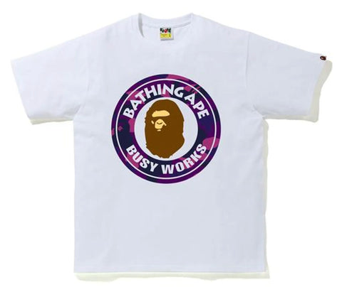 Bape Purple Camo Busy Works Tee "White"