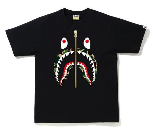 Bape Shark Zipper Tee "Black"